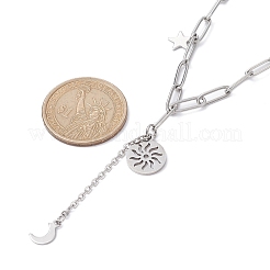 Non-Tarnish Sun & Moon & Star Pendant Necklaces&nbsp;NJEW-JN04535
