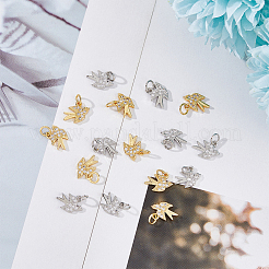 16Pcs 2 Colors Brass Micro Pave Clear Cubic Zirconia Bird Charms&nbsp;FIND-DC0003-26