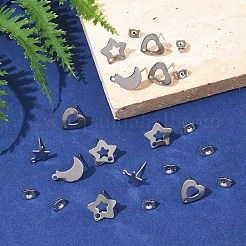 16Pcs 4 Styles 304 Stainless Steel Stud Earring Findings&nbsp;STAS-FS0001-85P
