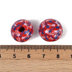 Independence Day Theme Wood European Beads&nbsp;WOOD-Z005-01A-02