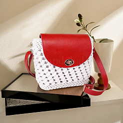 Handmade PU Leather Crochet Shoulder Bag Accessories Kits&nbsp;DIY-CL0002-52A