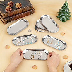 20Pcs Oval 430 Stainless Steel Jewelry Display Plate&nbsp;STAS-WA0001-04