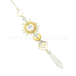 Brass Sun Moon Hanging Suncatchers&nbsp;HJEW-JM04996