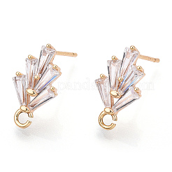 Brass Cubic Zirconia Ear Stud Findings&nbsp;KK-S336-25G