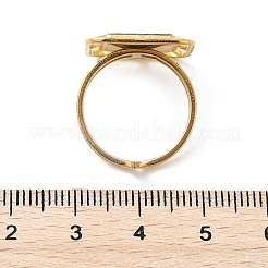 Square 304 Stainless Steel Paua Shell Cuff Rings for Women&nbsp;RJEW-G346-03G-01