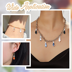 48Pcs 8 Color Glass Pendants&nbsp;PALLOY-PH01783
