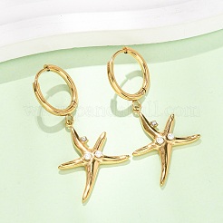 304 Stainless Steel Rhinestone Dangle Hoop Earrings for Women&nbsp;EJEW-F417-01G-02