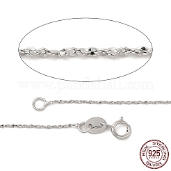 Anti-Tarnish Trendy Unisex Rhodium Plated 925 Sterling Silver Chain Necklaces&nbsp;STER-M034-B-19