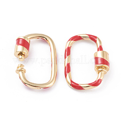 Brass Enamel Screw Carabiner Lock Charms&nbsp;KK-L197-07