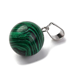 Round Synthetic Malachite Pendants&nbsp;G-Q434-18