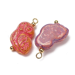 Baking Paint & Golden Metal Enlaced Glass Pendants&nbsp;GL-CBA010C-02G