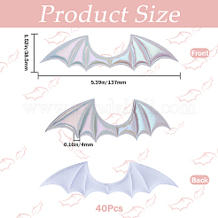 Demon Wing Rainbow Iridescent PU Leather Ornament Accessories&nbsp;DIY-WH0308-457A