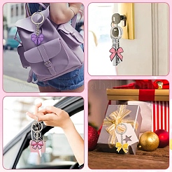 9Pcs 9 Styles PVC Plastic Bowknot Keychains&nbsp;KEYC-YW0001-24