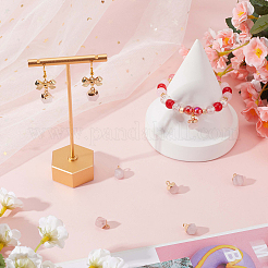 8Pcs Electroplate Natural Rose Quartz Star Cut Round Charms&nbsp;G-SC0003-04