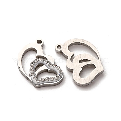 304 Stainless Steel Clay Rhinestone Pendants&nbsp;STAS-P406-17C-P