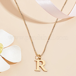 1pc 304 Stainless Steel Letter Pendant Necklaces&nbsp;NJEW-LP0001-38R-G
