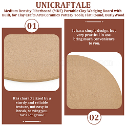 Medium Density Fiberboard (MDF) Portable Clay Wedging Board with Built&nbsp;AJEW-WH0516-09A