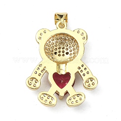 Brass Micro Pave Cubic Zirconia Pendants&nbsp;ZIRC-F137-01G