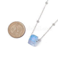 Electroplated Raw Natural Quartz Pendant Necklaces&nbsp;NJEW-JN04967