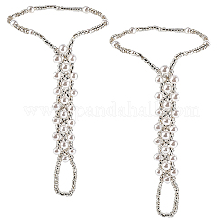PP & ABS Plastic Pearl Stretch Toe Ring Anklets for Bikini&nbsp;AJEW-WH20121-30