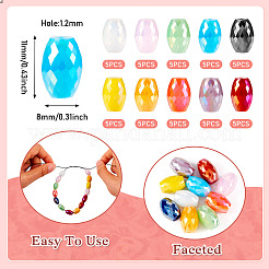 50Pcs 10 Styles Electroplate Glass Beads&nbsp;EGLA-TA0001-63