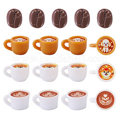 50Pcs 4 Styles Resin Coffee/Coffee Bean Figurines Ornaments&nbsp;DJEW-TA0001-46