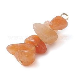 Gradient Color Natural Red Aventurine & Natural Sunstone & Natural Topaz Jade Chip Beaded Pendants&nbsp;PALLOY-JF02795-09