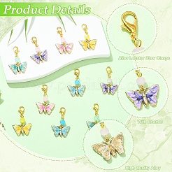 10Pcs 5 Colors Alloy Enamel Pendant Decorations&nbsp;HJEW-YW00459
