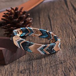 Zinc Alloy Arrow Pattern Multi-Color Cuff Bangles for Women&nbsp;FS-WG877A9-01