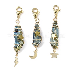 Wire Wrapped Nuggets Electroplated Natural Quartz Crystal Pendant Decorations&nbsp;HJEW-JM03127-05