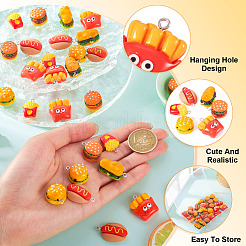 30Pcs 6 Styles Opaque Resin Pendants&nbsp;RESI-TA0004-05