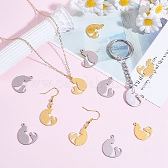 20Pcs 2 Colors 304 Stainless Steel Pendants&nbsp;STAS-SZ0003-15