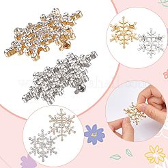 10Pcs 2 Colors Crystal Rhinestone Christmas Snowflake Brooch Pin&nbsp;JEWB-GF0001-29