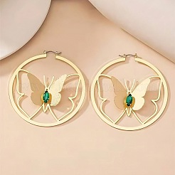 Alloy & Rhinestone Hoop Earrings&nbsp;FS-WGBCAF6-02
