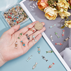 100Pcs 10 Styles Golden Tone Alloy Enamel Pendants&nbsp;ENAM-ME0001-25