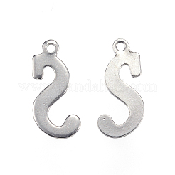 Tarnish Resistant 304 Stainless Steel Letter Charms&nbsp;LS-STAS-F039-01S-P