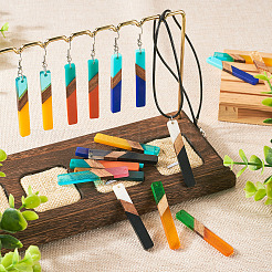 20Pcs 10 Styles Resin & Walnut Wood Big Pendants&nbsp;BT-TAC0013-01