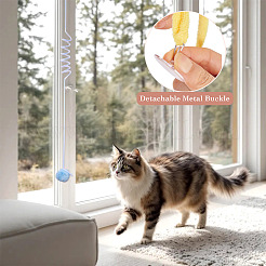 3Pcs 3 Colors Cloth & Iron Spring Ball Cat Toys&nbsp;AJEW-TA0002-21