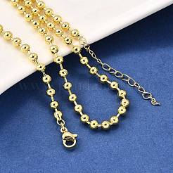 4MM Brass Ball Chain Necklaces&nbsp;NJEW-M108-24G