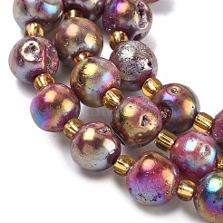 Electroplated Natural Druzy Geode Crystal Beads Strands&nbsp;G-G459-02M