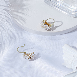 1 Pair Flower Zinc Alloy Hoop Earrings&nbsp;EJEW-LP0003-69