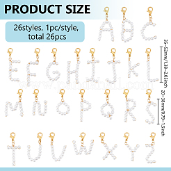 26Pcs Letter A~Z Imitated Pearl Acrylic Shoes Charms&nbsp;HJEW-PH01978