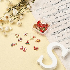30Pcs 30 Style Light Gold Alloy Enamel Pendants&nbsp;ENAM-YW0001-81