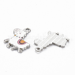 Rack Plating Alloy Enamel Pendants&nbsp;X-ENAM-N053-29-RS