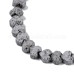 Electroplated Natural Lava Rock Beads Strands&nbsp;G-Q1009-G01-02G
