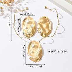 Iron Hammered Oval Statement Choker Necklaces & Earring Set for Women&nbsp;WG6F5B0-01