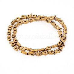 PVD Vacuum Plating Non-magnetic Synthetic Hematite Beads Strands&nbsp;G-F682-19-F