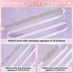 3Pcs 3 Style Crystal Rhinestone Wedding Bridal Belt&nbsp;AJEW-CP0001-67
