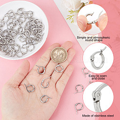 40 Pairs 304 Stainless Steel Hypoallergenic Hoop Earrings&nbsp;EJEW-UN0002-35