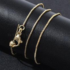 1MM Brass Box Chain Adjustable Slider Necklaces for Women&nbsp;KK-CBA4FD4-17G